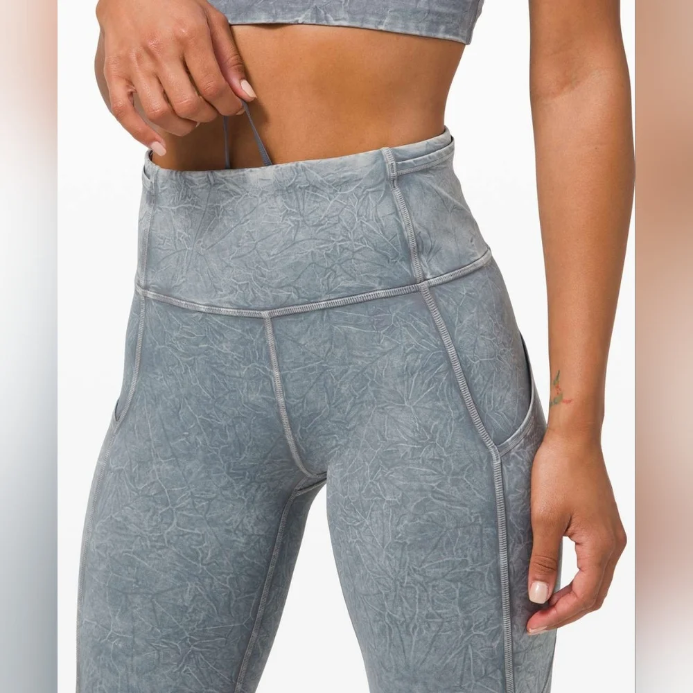 Lululemon Fast and Free 25" *Ice Dye In Ice Wash Asphalt Grey 2 - Picture 2 of 16